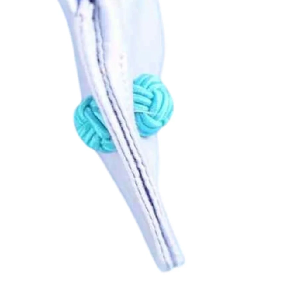 Aqua Teal Ocean blue silk knot cufflinks